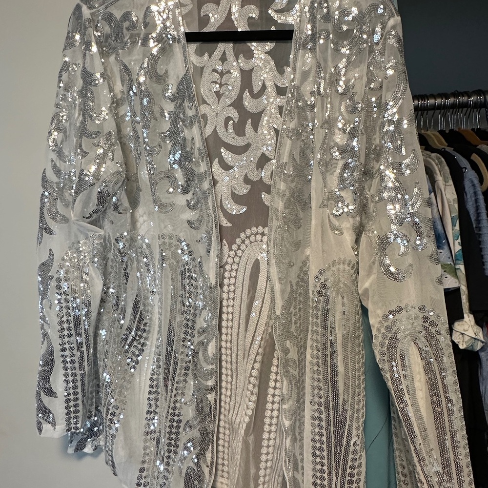 Sequined silver jacket
